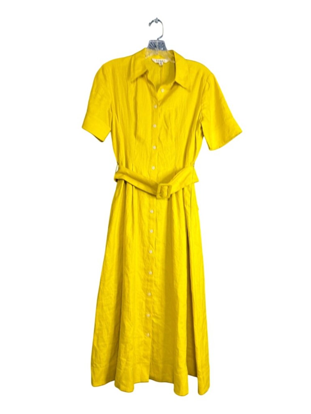 Boden Louise Linen Midi Shirt Dress Yellow